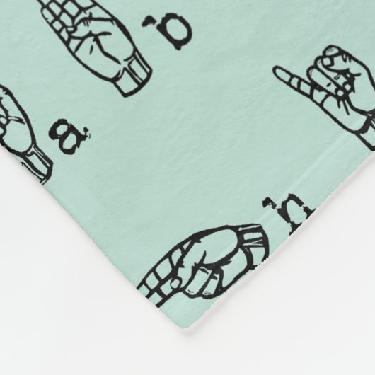 ASL Jade // American Sign Language Alphabet Fleece Deken (Hoek)