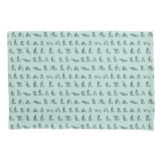ASL Jade // American Sign Language Alphabet Kussensloop (Voorkant)