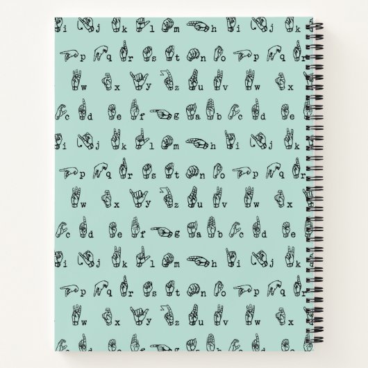 ASL Jade // American Sign Language Alphabet Notitieboek (Achterkant)