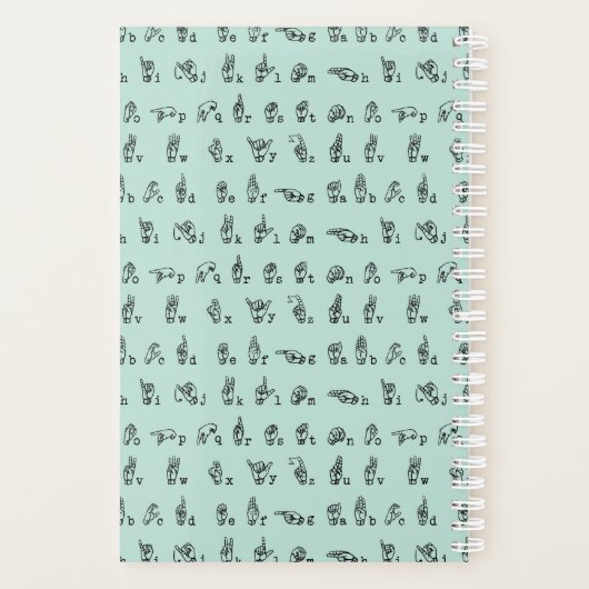 ASL Jade // American Sign Language Alphabet Planner (Achterkant)