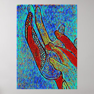 ASL Jesus Glas in lood Effect Poster