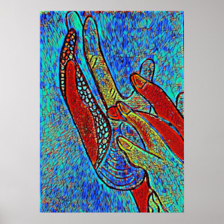 ASL Jesus Glas in lood Effect Poster