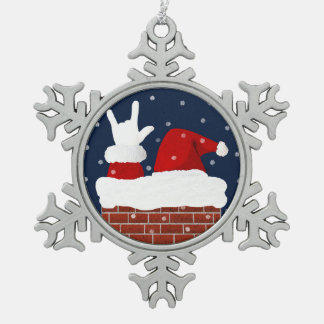 ASL kerstkerstversiering Ik hou van je in ASL Tin Sneeuwvlok Ornament