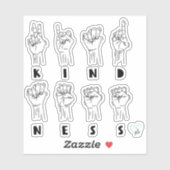 ASL Kindness Hand Sign Language © GraphicLoveShop Sticker (Vel)
