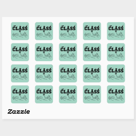 ASL - Klasse van 2026 - Afstuderen ASL Design Vierkante Sticker (Vel)