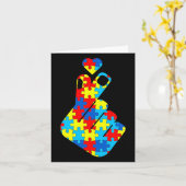 Asl Koreaans Liefde Gebarentaal Autisme Bewustzijn Kaart (Gele Bloem)