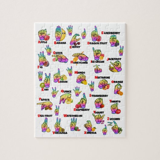 ASL Learning – Alphabet & Numbers Legpuzzel (Verticaal)