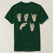 ASL Learning Say Hi Funny Hand Sign language Inter T-shirt (Design voorkant)