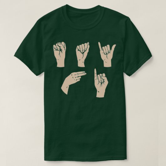 ASL Learning Say Hi Funny Hand Sign language Inter T-shirt (Design voorkant)