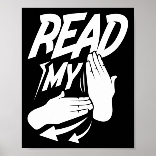 ASL Lees mijn hand dove Amerikaanse gebarentaal Poster (Voorkant)
