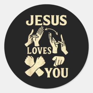 Asl leraar Amerikaanse gebarentaal christelijk Jez Ronde Sticker