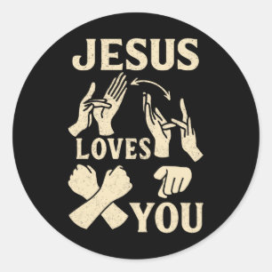 Asl Leraar Amerikaanse Gebarentaal Christelijk Jez Ronde Sticker