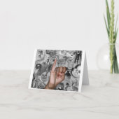 ASL Letter J met Afbeelding Collage Bedankkaart (Voorkant)