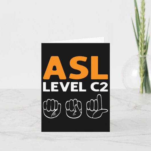 Asl - Level C2. Asl Awareness Hand Sign Language D Kaart (Voorkant)