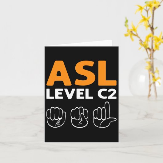 Asl - Level C2. Asl Awareness Hand Sign Language D Kaart (Gele Bloem)