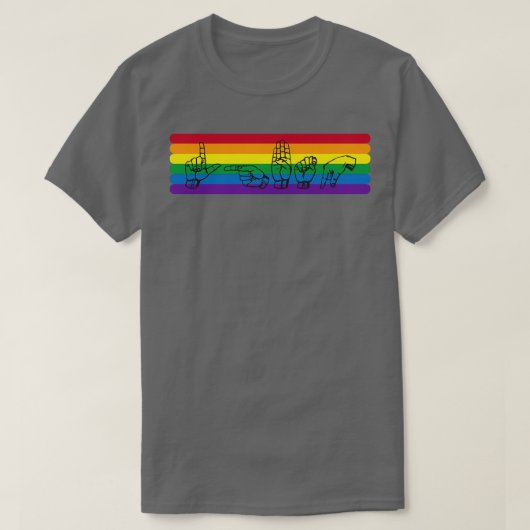 ASL LGBTQ Rainbow T-shirt (Design voorkant)