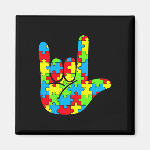 ASL Liefde Gebarentaal Autisme Awareness Magneet