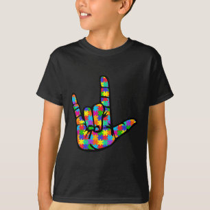 ASL Liefde Gebarentaal Autisme Awareness Ondersteu T-shirt