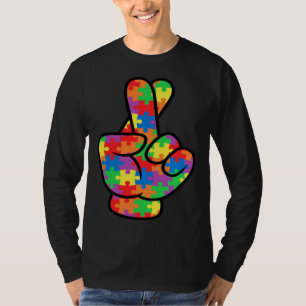 ASL Liefde Gebarentaal Autisme Bewustzijn Steun Wo T-shirt