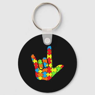 ASL Liefde Gebarentaal Autisme Gift Awareness Supp Sleutelhanger