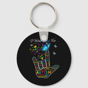 ASL Liefde Gebarentaal Hand Ik Draag Blauw Voor Au Sleutelhanger