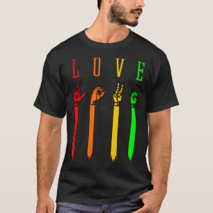 ASL liefde Gebarentaal Hand Praten Leraars Inter T-shirt