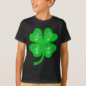 ASL Liefde Gebarentaal St Patrick's Day Deaf Aware T-shirt (Voorkant)