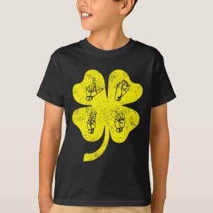 ASL Liefde Gebarentaal St Patrick's Day Deaf Aware T-shirt
