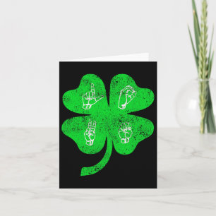 Asl Liefde Gebarentaal St. Patrick's Day Dove Bewu Kaart