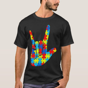 ASL Liefde Gebarentaal Vrede Autisme Bewustzijn On T-shirt