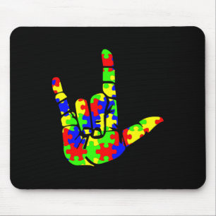 ASL Liefde Hand Taal Puzzel Autisme Awarenes Muismat