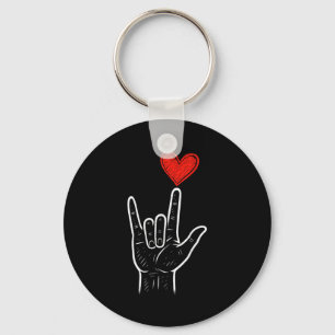 Asl Liefde Hand Teken Hart Valentijnsdag Mannen Vr Sleutelhanger