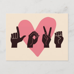 ASL Liefde IV - Valentijnsdag Briefkaart
