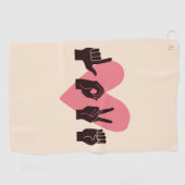 ASL Liefde IV - Valentijnsdag Golfhanddoek (Horizontaal)