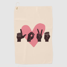 ASL Liefde IV - Valentijnsdag Golfhanddoek