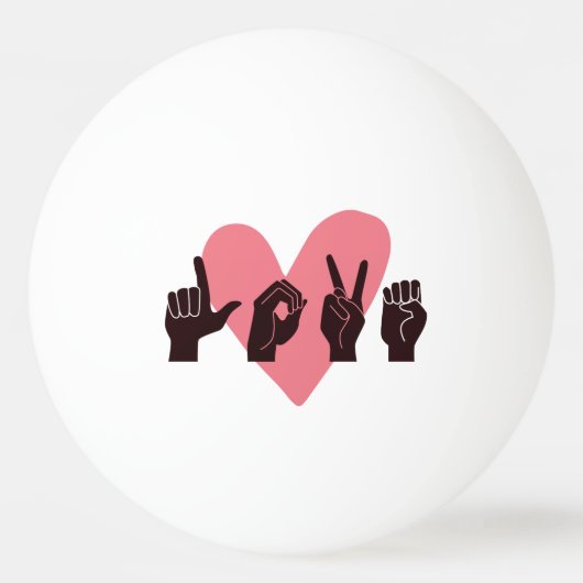 ASL Liefde IV - Valentijnsdag Pingpongbal (Voorkant)