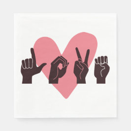 ASL Liefde IV - Valentijnsdag Servet