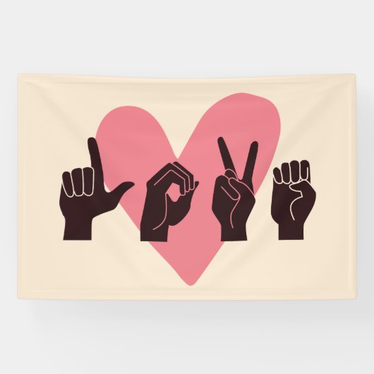 ASL Liefde IV - Valentijnsdag Spandoek (Horizontaal)