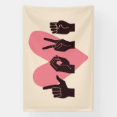 ASL Liefde IV - Valentijnsdag Spandoek (Verticaal)
