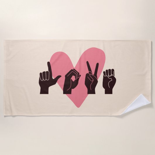 ASL Liefde IV - Valentijnsdag Strandlaken (Voorkant)
