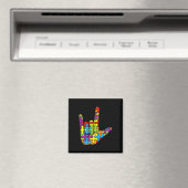 ASL Liefde Taal Autistische Puzzel Autisme Awar Magneet (Insitu (Vaatwasser))