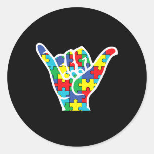 ASL Liefdesbord Hand Autisme Awareness 2022 Mam Pa Ronde Sticker