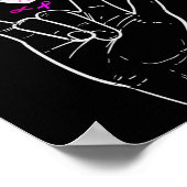 ASL Liefdesbord Vlinder Borstkanker Awareness PI Poster (Hoek)