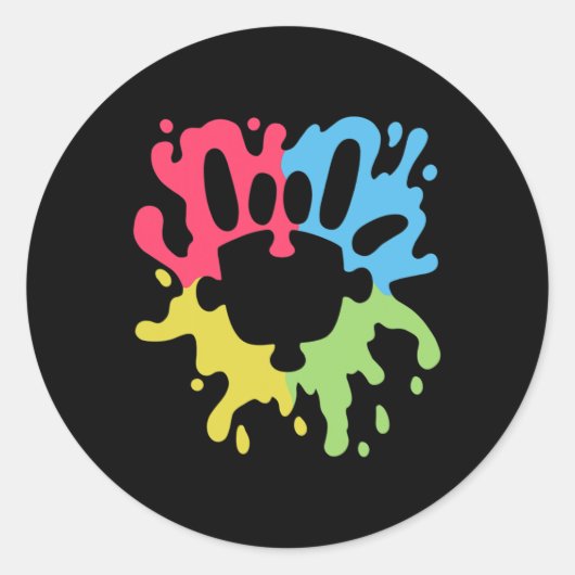 ASL Liefdesteken Niet-verbaal Autisme Ondersteunin Ronde Sticker (Voorkant)