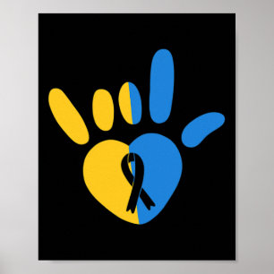 Asl Liefdesteken Niet-verbale Down Syndroom Bewust Poster