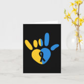 ASL Liefdesteken Non-verbaal Down Syndroom Awarene Kaart (Gele Bloem)