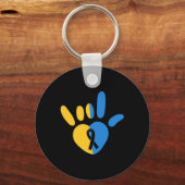 ASL Liefdesteken Non-verbaal Down Syndroom Awarene Sleutelhanger (Voorkant)