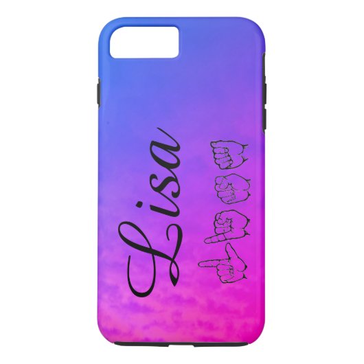 ASL Lisa Blue en Paarse Shades Abstract Case-Mate iPhone Case (Achterkant)