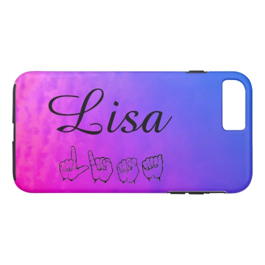 ASL Lisa Blue en Paarse Shades Abstract Case-Mate iPhone Case (Achterkant (Horizontaal))