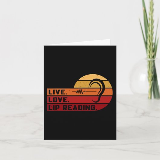 ASL Live Love Lip Reading Sign Language Deaf Kaart (Voorkant)